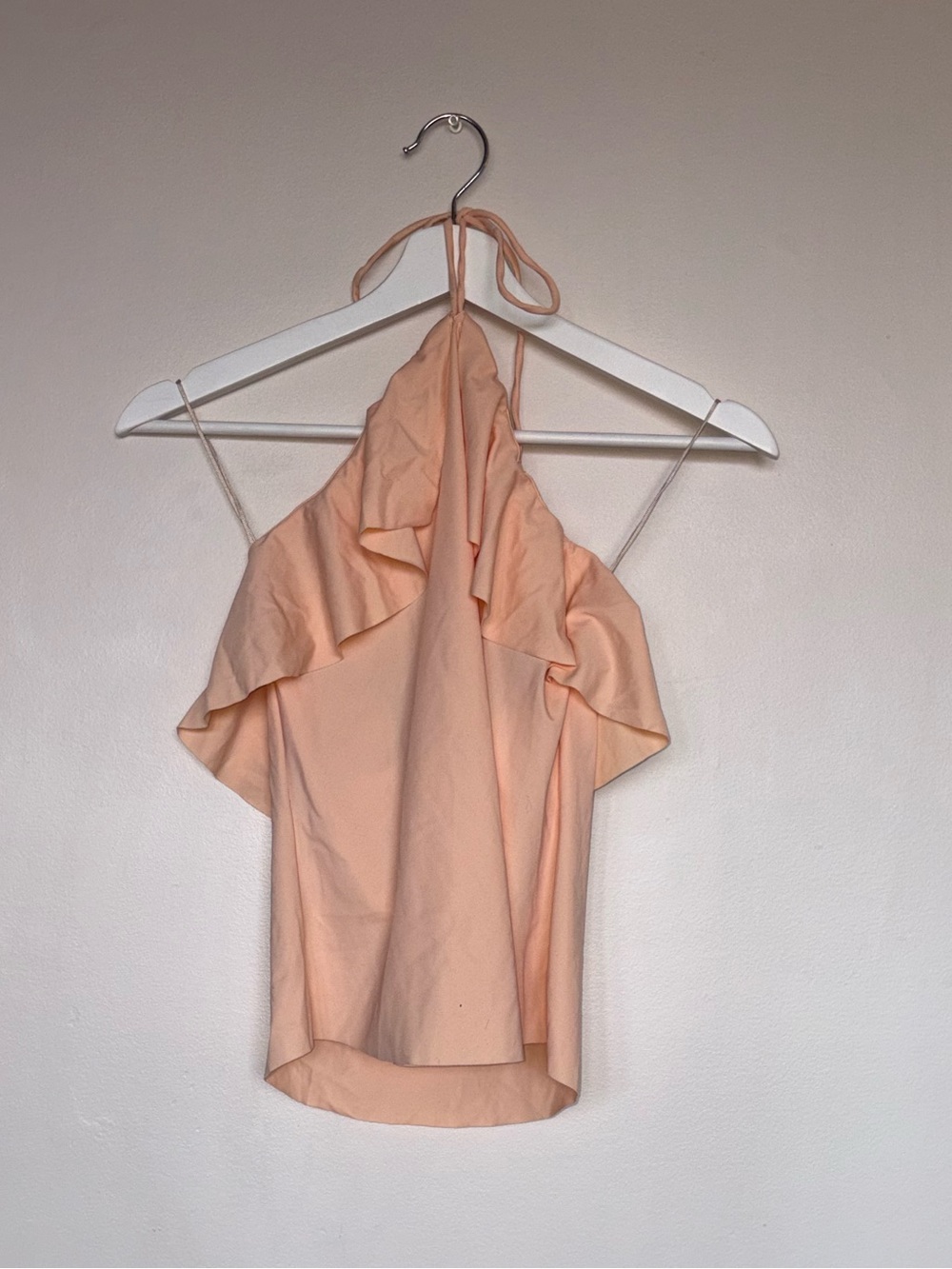 Wilfred Peach Halter Ruffle Blouse